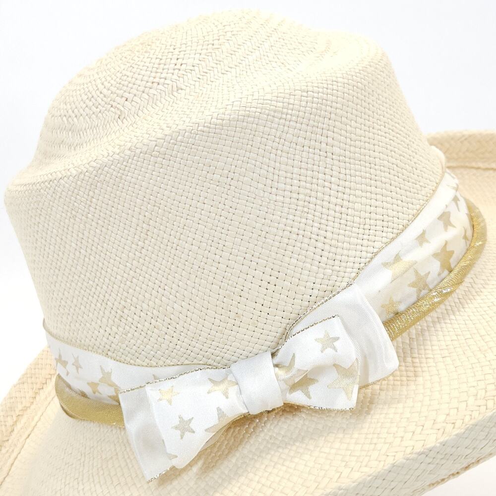 Vtg Shady Brady Straw Cowboy Hat Women M Coastal Cowgirl Western Y2K USA - Picture 6 of 8